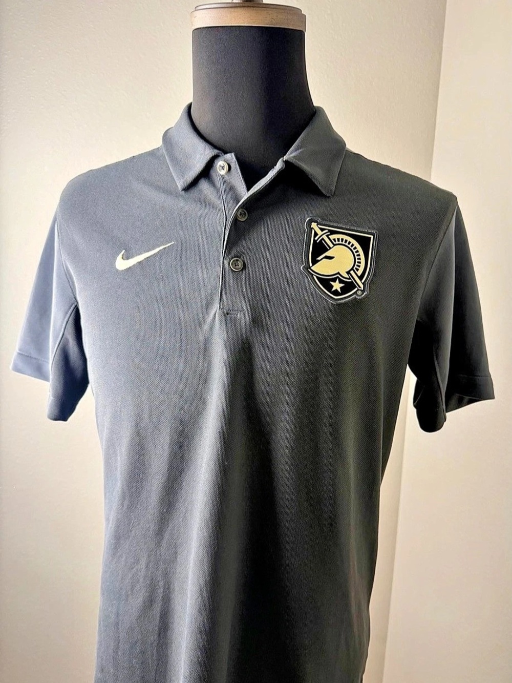 Nike Army Black Knights Nike Dri-FIT Polo Gray & Gold Medium